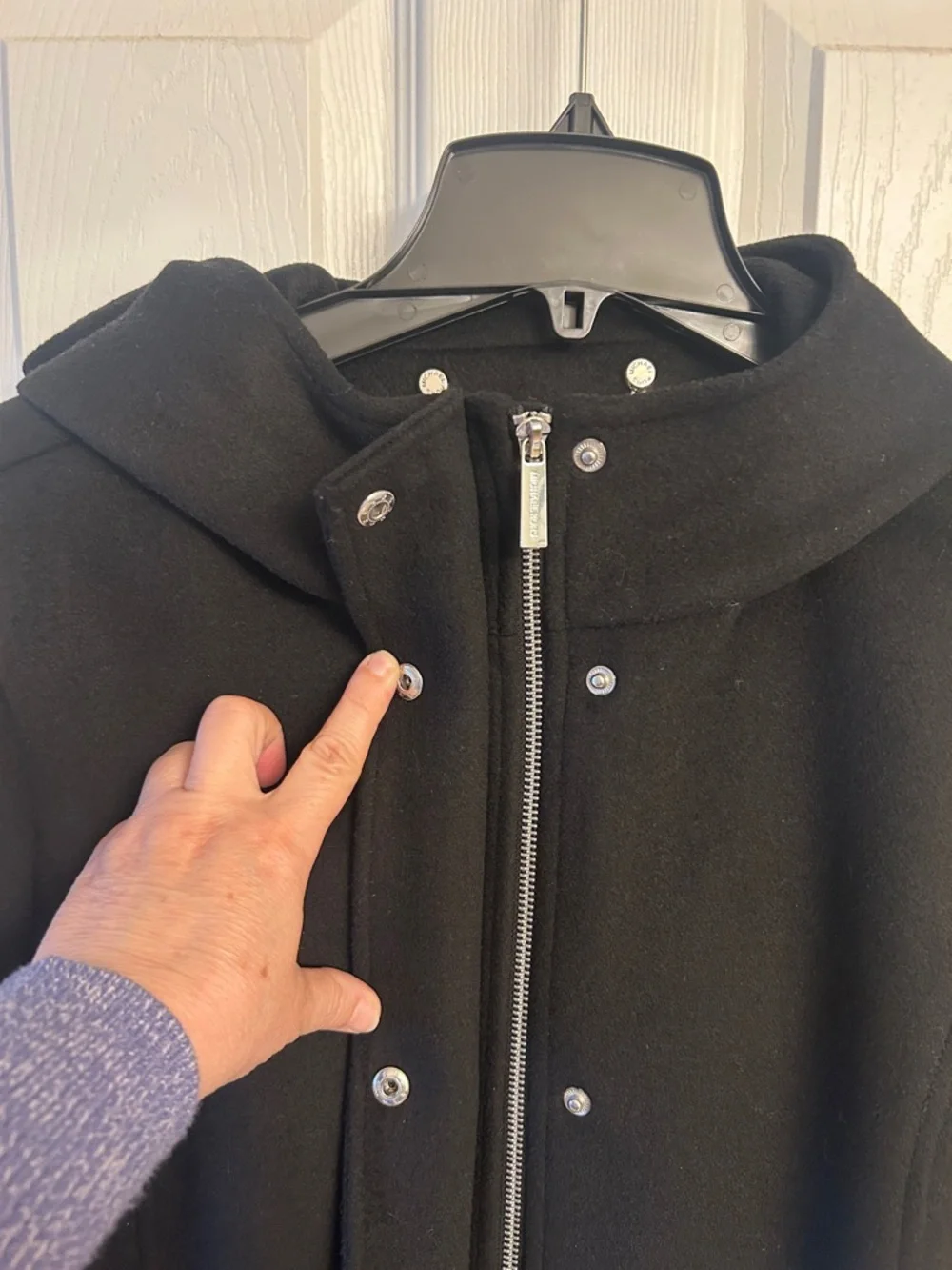 Michael Michael Kors Women's Black Belted Hooded Full-Zip Trench Coat with Poc
